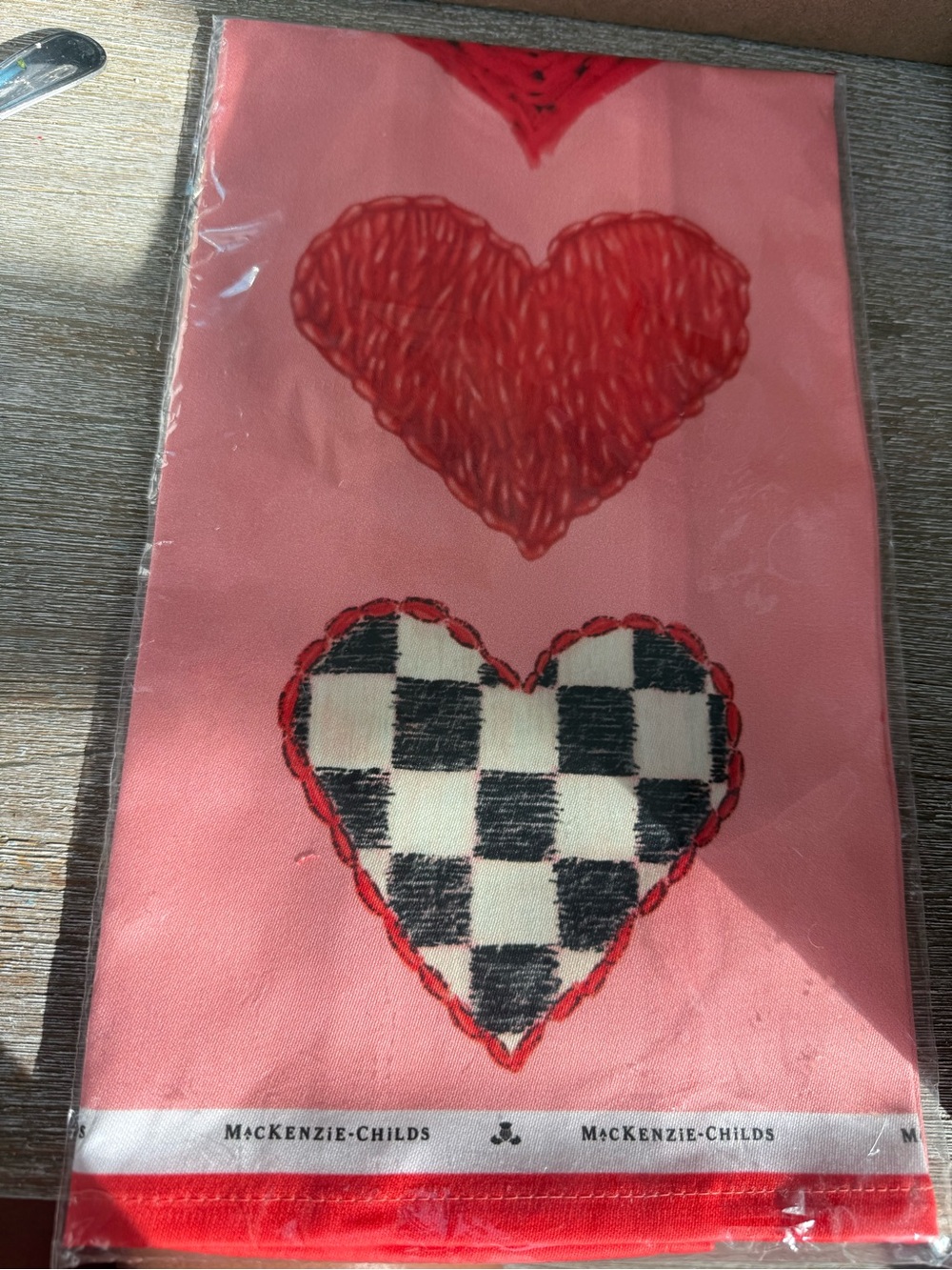 NWT Mackenzie Childs Heart Dish Towel